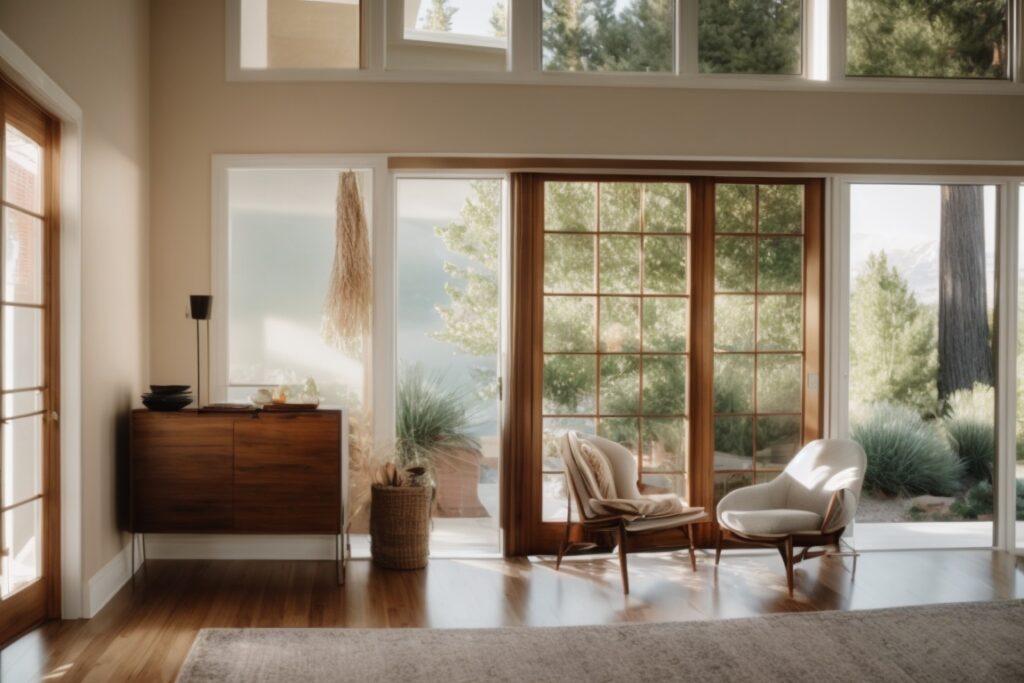 Salt Lake City home with opaque window films, soft natural light inside