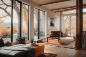 Salt Lake City home with thermal window film, summer and winter weather visualized