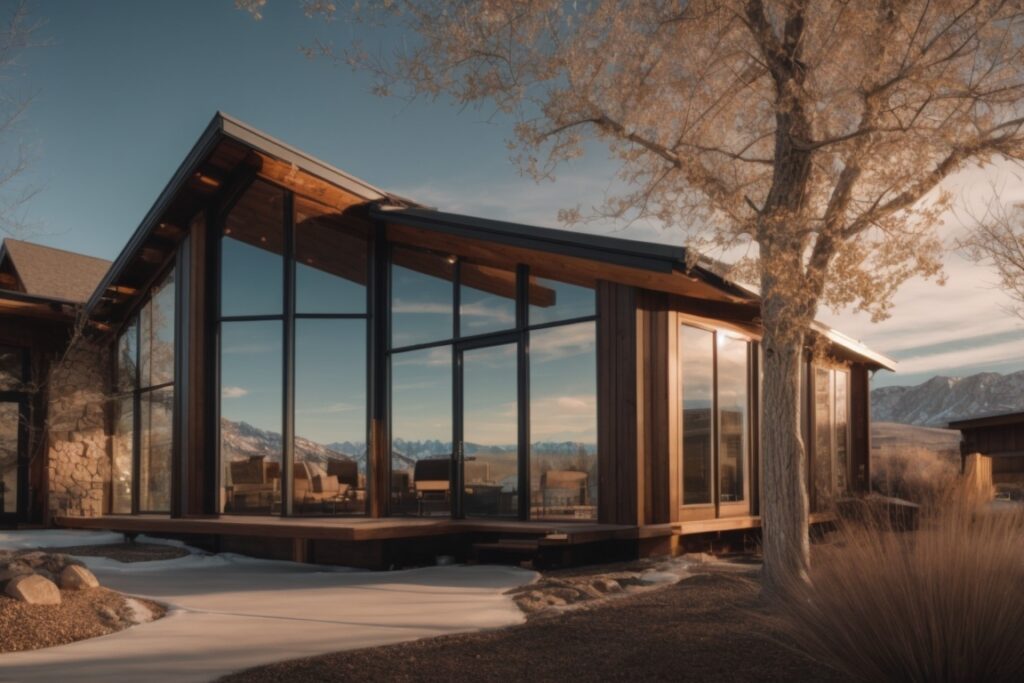 Salt Lake City home with Low-E glass windows reflecting Utah skies