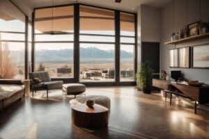 Sunny Salt Lake City home interior with UV fading window film installed