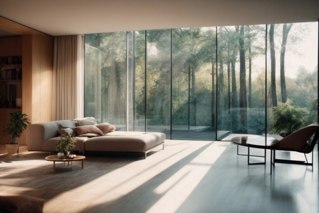 modern home interior with heat reduction window film installed