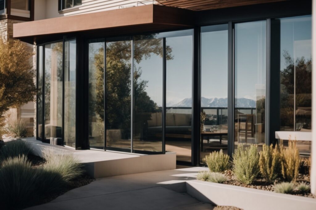 Mountain-grade window film installation on home exterior in Salt Lake City