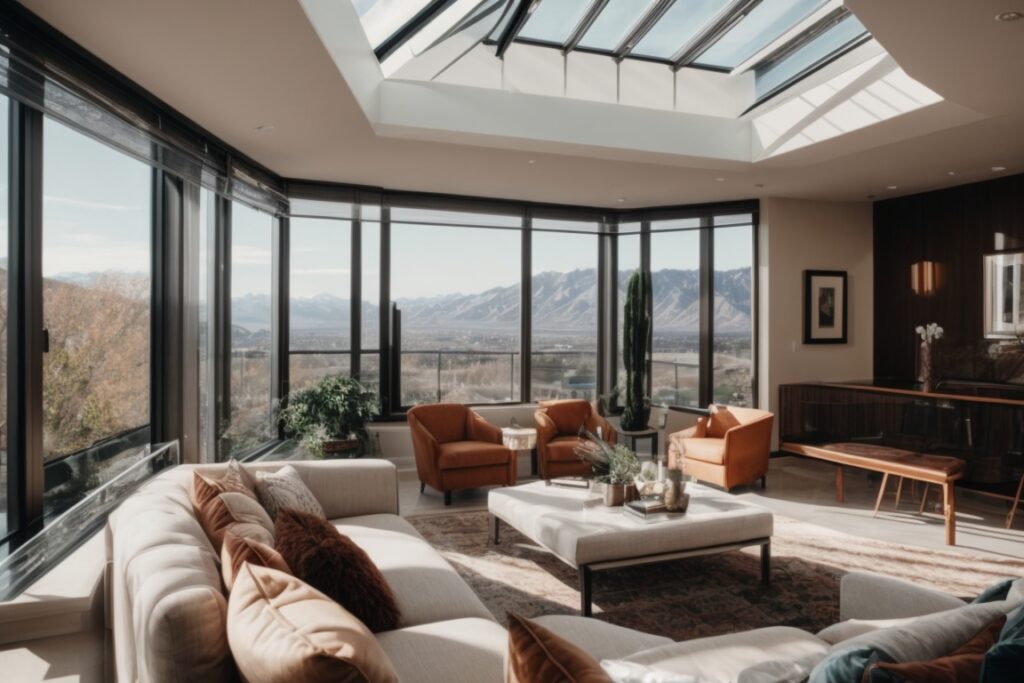 Salt Lake City home interior with decorative window films